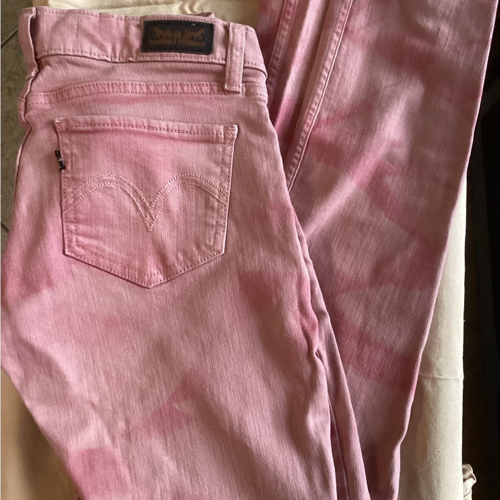 Levi's 524 Too Superlow Pink Skinny Jeans